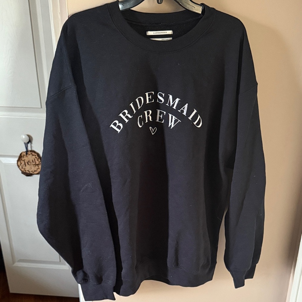 Anthropologie Black Bridesmaid Crew Sweater